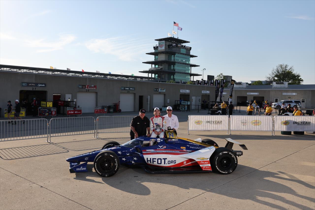 Santino Ferrucci with A.J. and Larry Foyt - Indianapolis 500 Qualification Photo - By: Travis Hinkle -- Photo by: Travis Hinkle